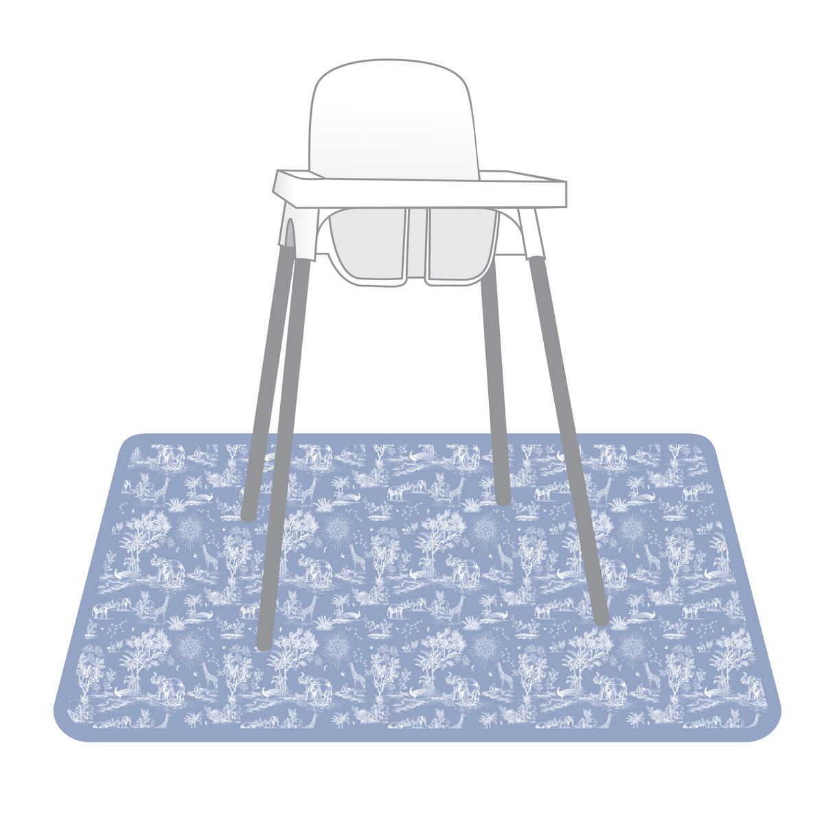 Savanna Blue Splash Mat A Waterproof Catch-All for Highchair