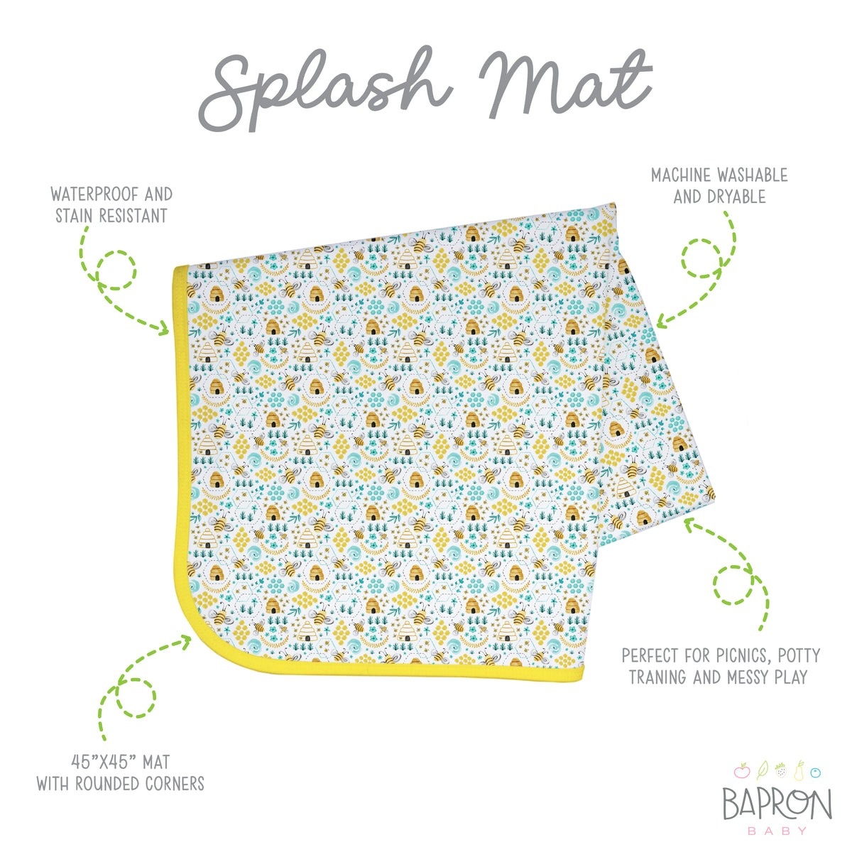 Dino Days Splash Mat - A Waterproof Catch-All for Highchair Spills and –  BapronBaby