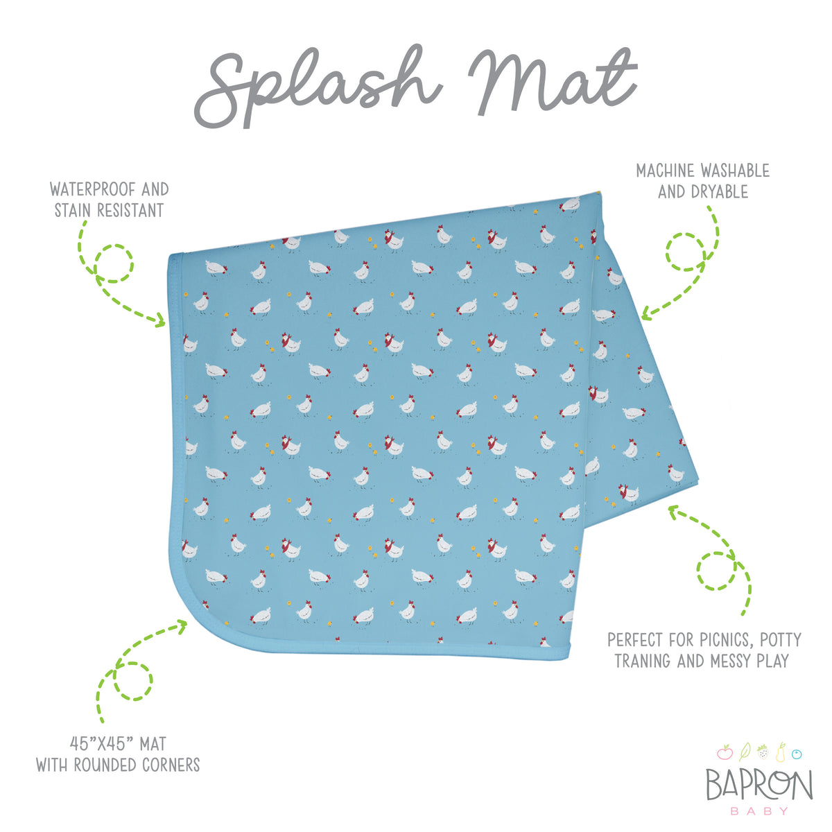 Little Chickies Splash Mat A Waterproof Catch-All for Highchair