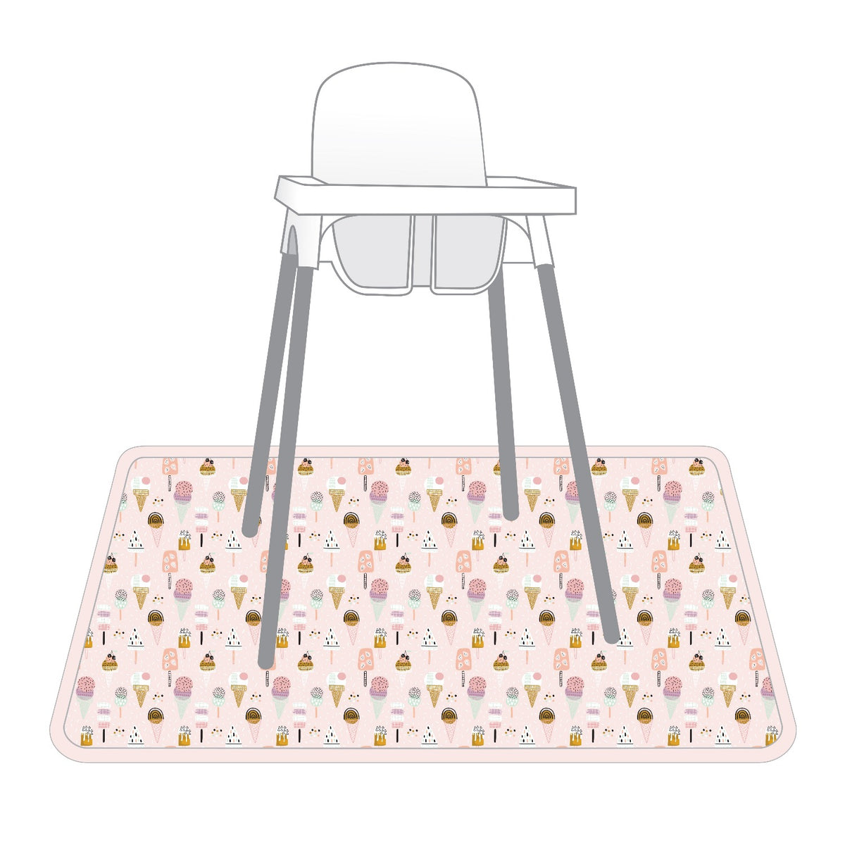 Pink Ice Cream Splash Mat BapronBaby