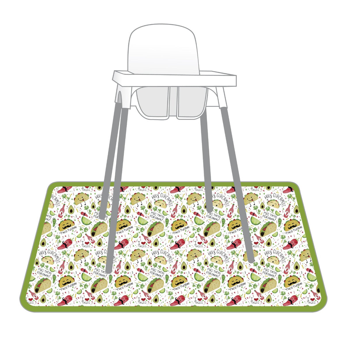 Taco Party Splash Mat A Waterproof Catch-All for Highchair