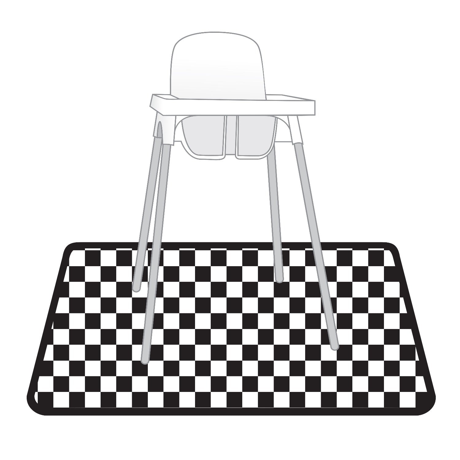 Black Checkerboard Splash Mat A Waterproof Catch-All for