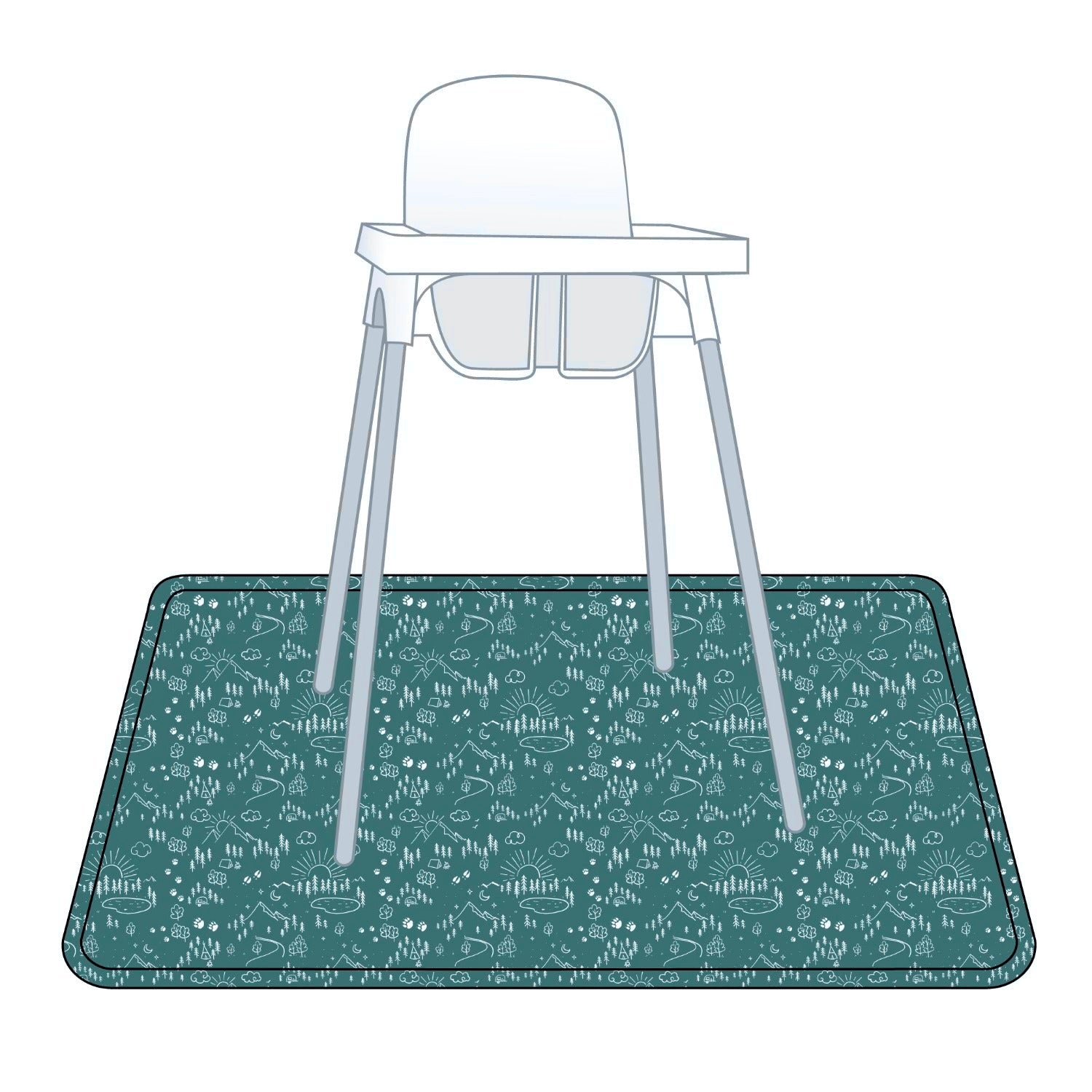 Pine Forest Splash Mat A Waterproof Catch-All for Highchair
