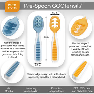 NumNum Pre-Spoon GOOtensils  Baby Spoon Set (First Stage + Second