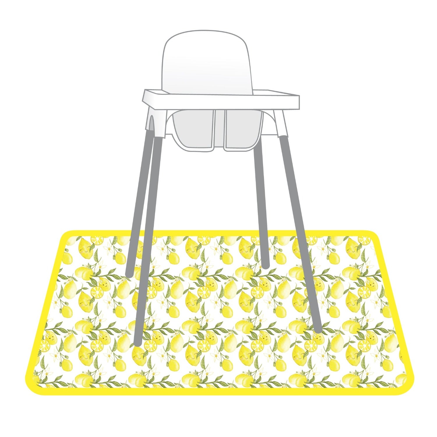Fresh Lemon Splash Mat A Waterproof Catch-All for Highchair