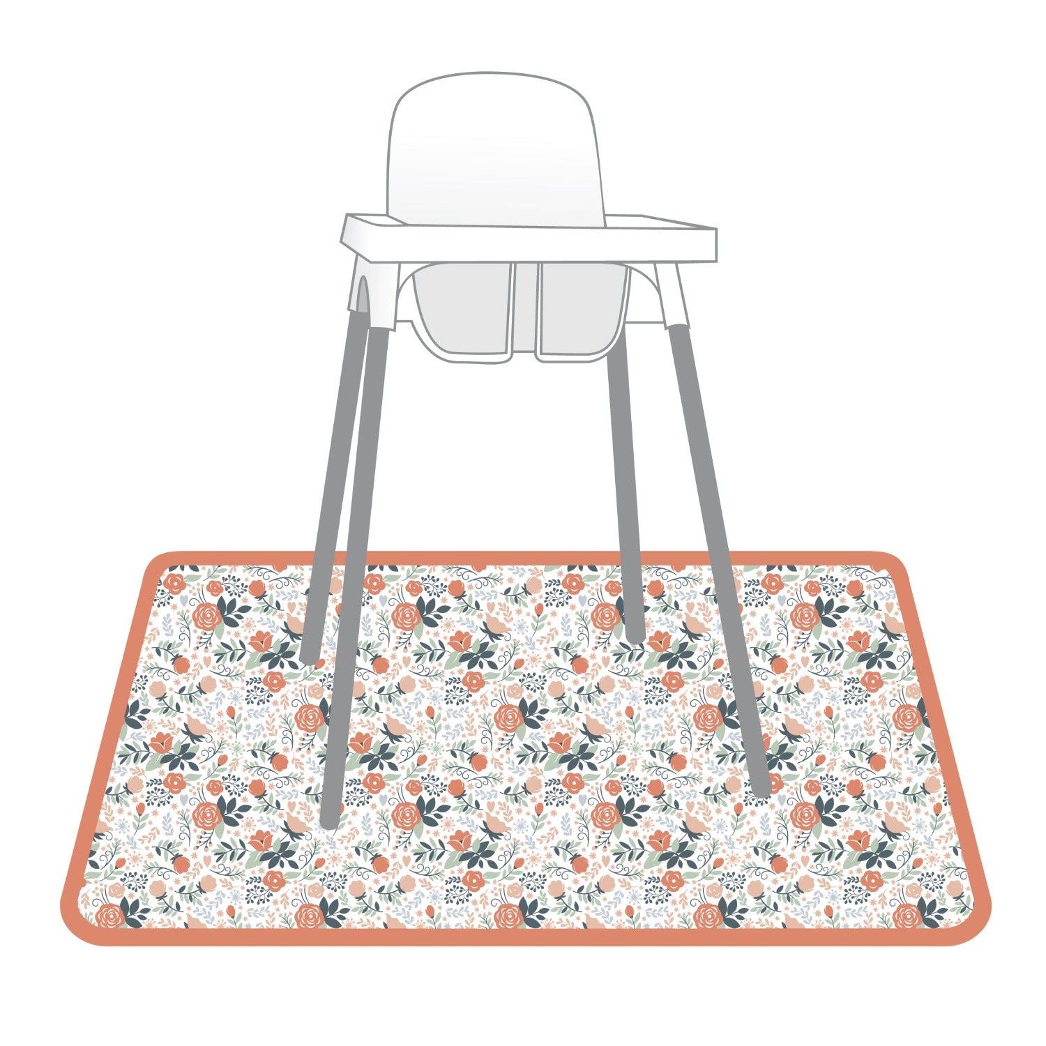 Vintage Rose Splash Mat A Waterproof Catch-All for Highchair