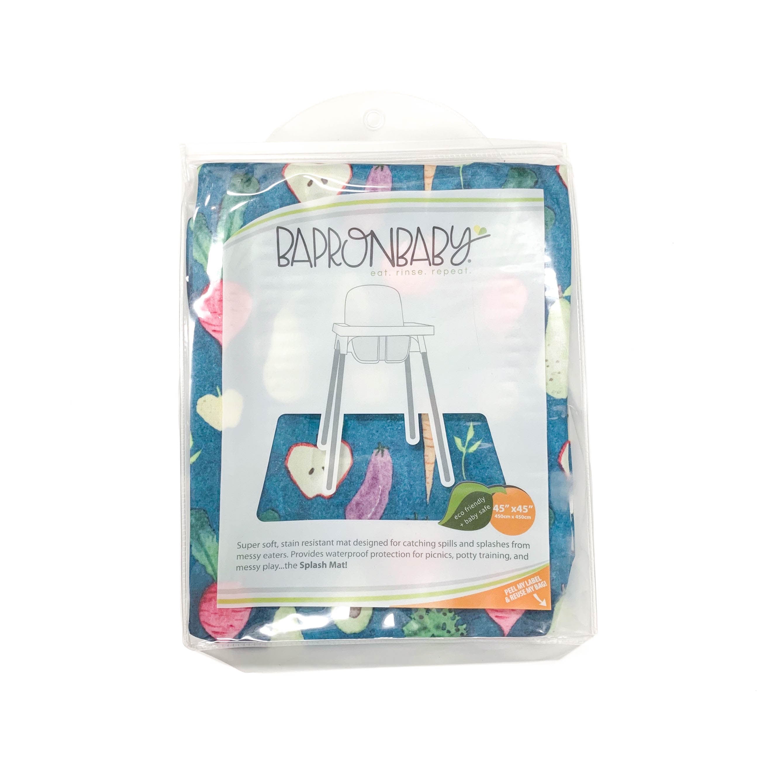 Organic Produce Splash Mat A Waterproof Catch-All for Highchair